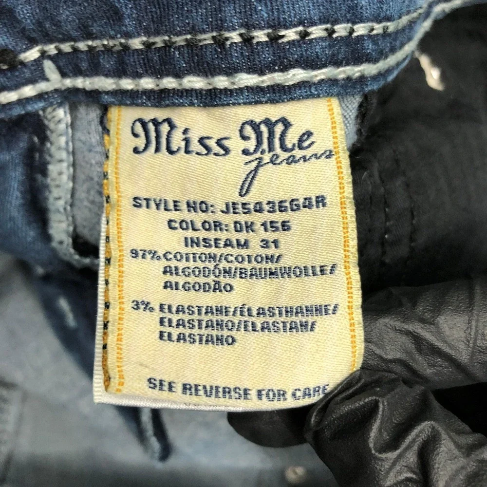 Miss Me Jeans Womens 27 Dark Wash Jegging Skinny Stretch Embellished Pockets Day - Picture 6 of 16